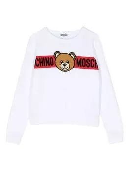 Джемпер с принтом Teddy Bear Moschino Kids, белый