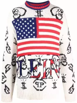 Джемпер с принтом USA Flag Philipp Plein, нейтральный