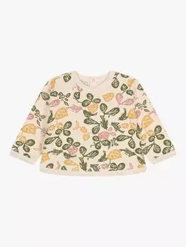 Джемпер с принтом в виде детских листьев Petit Bateau, цвет Avalanche/Multi