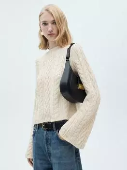 Джемпер с расклешенными рукавами из твист-трикотажа barquero Mango, экрю