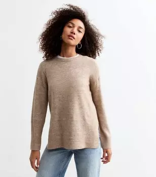 Джемпер с разрезами по бокам New Look, светло-коричневый