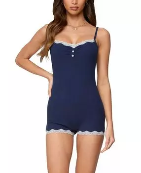 Джемпер с ребрами Juni Henley Edikted, синий