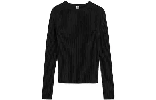 Джемпер с ребристой вязкой TOTEME, черный