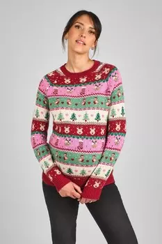 Джемпер с узором «фэр айл» от «Fresh Friends» Jojo Maman Bb, розовый