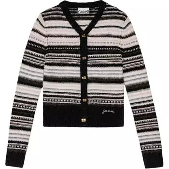 Джемпер с узором интарсия GANNI, черный