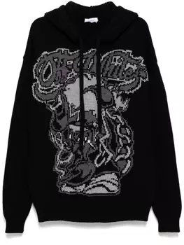 Джемпер с узором Off-White, черный