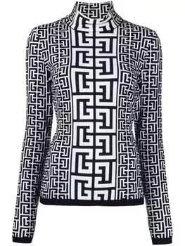 Джемпер с узором PB Monogram Balmain, черный