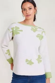 Джемпер с узором «пиа» Monsoon, белый