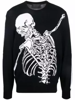 Джемпер с узором Skull Philipp Plein, черный