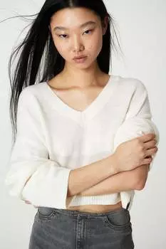 Джемпер с v-образным вырезом H&M, бежевый