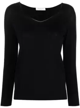 Джемпер с V-образным вырезом и блестками Fabiana Filippi, синий