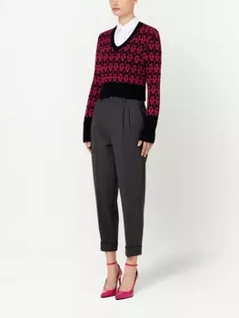 Джемпер с V-образным вырезом и монограммой Ami de Coeur AMI Paris, красный