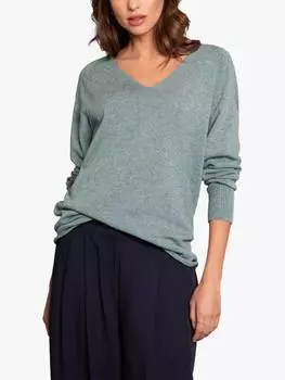 Джемпер с v-образным вырезом из шерсти geelong с напуском Celtic & Co., цвет Dark Sage