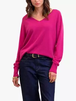 Джемпер с v-образным вырезом из шерсти geelong с напуском Celtic & Co., цвет Raspberry