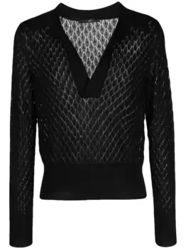 Джемпер с V-образным вырезом SAPIO, черный