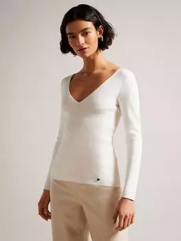 Джемпер с V-образным вырезом Ted Baker Cileste, цвет слоновой кости