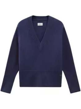 Джемпер с V-образным вырезом WOOLRICH, синий