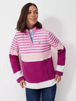 Джемпер с воронкообразным вырезом в полоску Crew Clothing, цвет Berry Red