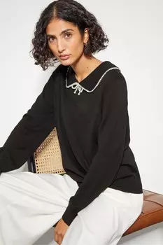 Джемпер с воротником Клара Monsoon, черный