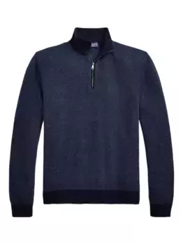 Джемпер с воротником на молнии Ralph Lauren Purple Label, синий