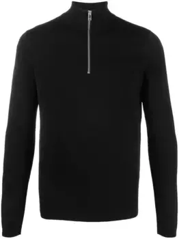 Джемпер с воротником на молнии SANDRO, черный