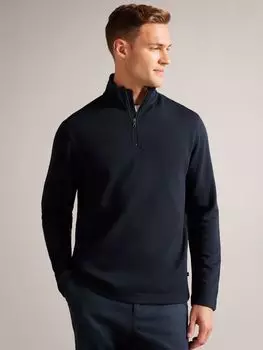 Джемпер с воротником на молнии Ted Baker Morric, темно-синий
