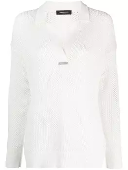 Джемпер с воротником поло Fabiana Filippi, белый