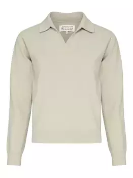 Джемпер с воротником поло MAISON MARGIELA, нейтральный