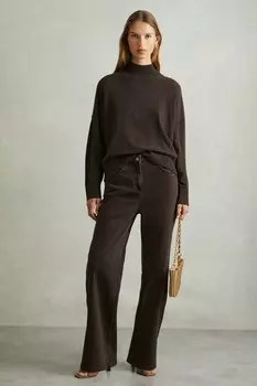 Джемпер с воротником стойкой Alicia из смеси шерсти Reiss, коричневый