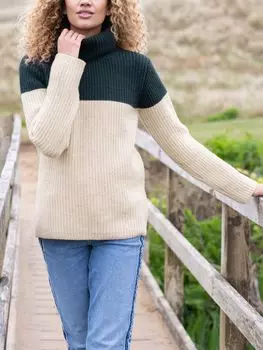 Джемпер с воротником-стойкой и цветными блоками Celtic & Co., исландский цвет