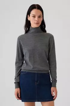 Джемпер с воротником стойкой из мериносовой шерсти Gap, серый