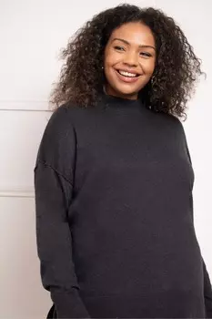 Джемпер с воротником стойкой Live Unlimited, серый