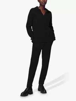 Джемпер с воротником в рубчик Whistles, черный