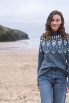 Джемпер с воротником-воронкой Fair Isle Celtic & Co. , синий