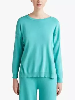 Джемпер с вырезом лодочкой большого размера Benetton, цвет Teal Green