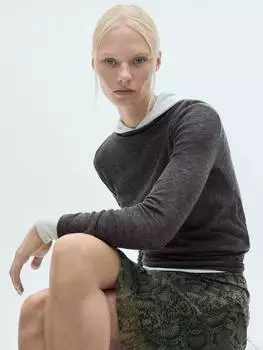 Джемпер с вырезом лодочкой bulma Mango, угольный