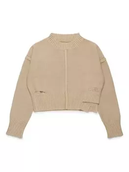 Джемпер с вырезом MM6 Maison Margiela Kids, нейтральный цвет