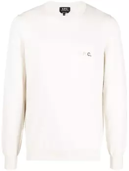 Джемпер с вышитым логотипом A.P.C., бежевый