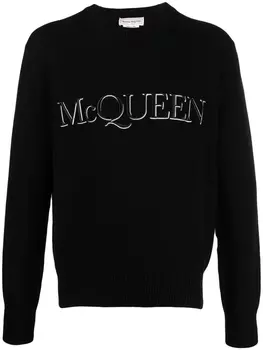 Джемпер с вышитым логотипом Alexander McQueen, черный