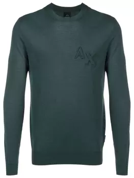 Джемпер с вышитым логотипом Armani Exchange, зеленый