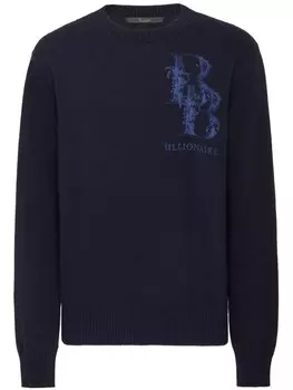 Джемпер с вышитым логотипом Billionaire, синий
