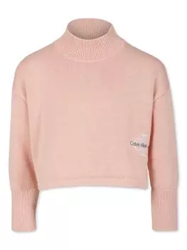 Джемпер с вышитым логотипом Calvin Klein Kids, розовый