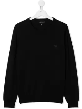 Джемпер с вышитым логотипом Emporio Armani Kids, синий