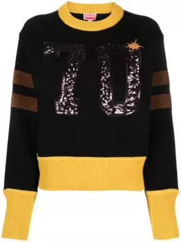 Джемпер с вышитым логотипом KENZO, черный