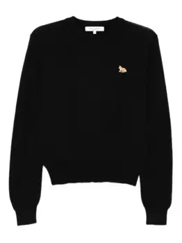 Джемпер с вышитым логотипом Maison Kitsun, черный