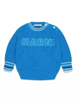 Джемпер с вышитым логотипом Marni Kids, синий
