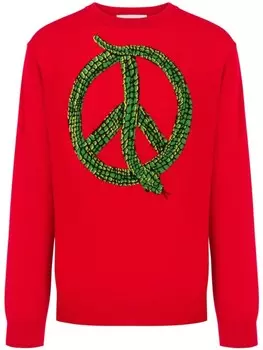 Джемпер с вышитым логотипом Moschino, красный