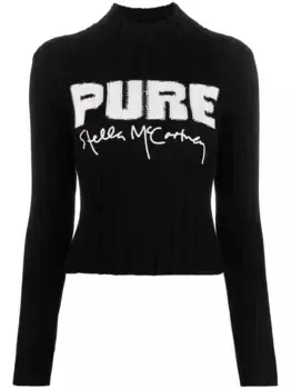 Джемпер с вышитым логотипом STELLA MCCARTNEY, черный