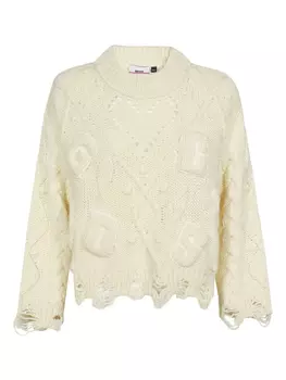 Джемпер с вышивкой GCDS, белый