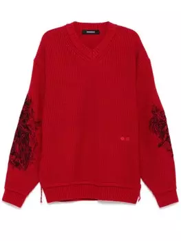 Джемпер с вышивкой SONGZIO, красный